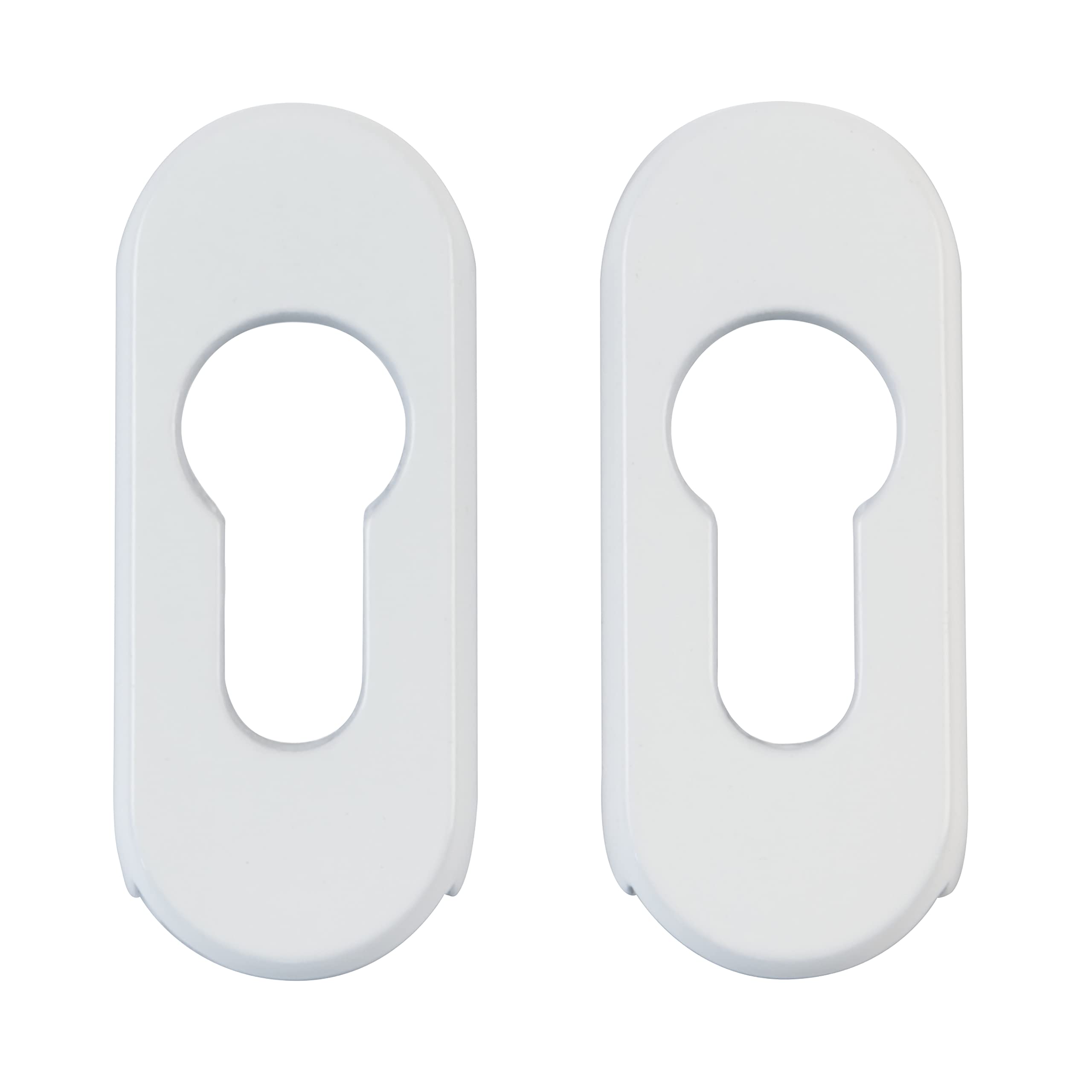 Amig - Security Shield with Steel Body for Locks Mod. 3700-70 x 29 mm - for Metal Doors - with Aluminium Trim - White Finish