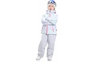 BUMDEEP Kids Girls Boys Two Piece Waterproof Colorful Snowsuits Ski Suits Warm Jackets Winter Pants