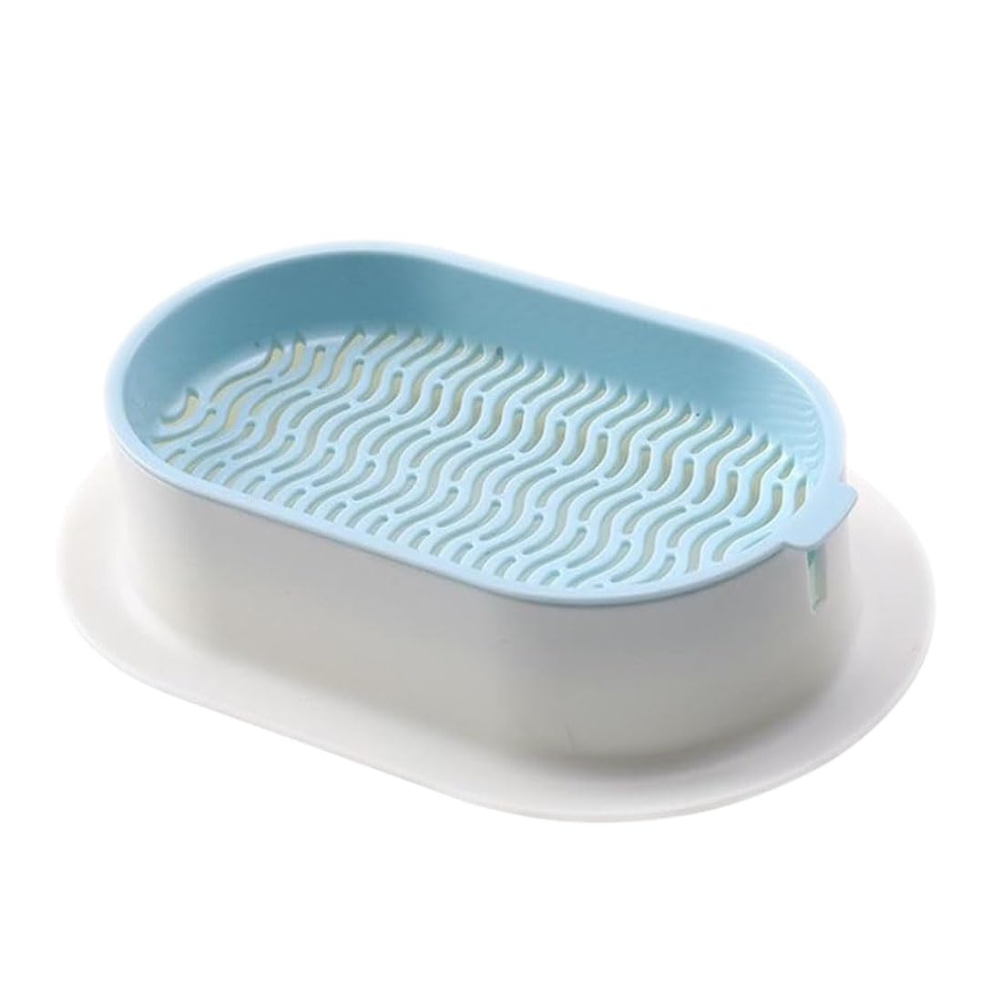 LICQIC Cat Grass Seed Tray, Catnip Pot Plant Box for Growing Cat Grass (1 Pcs White Blue)