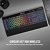 Corsair K57 RGB Wireless Gaming Keyboard (Dynamic Backlit RGB LED, Quiet and Responsive, Six Programmable Macro Keys, Up…