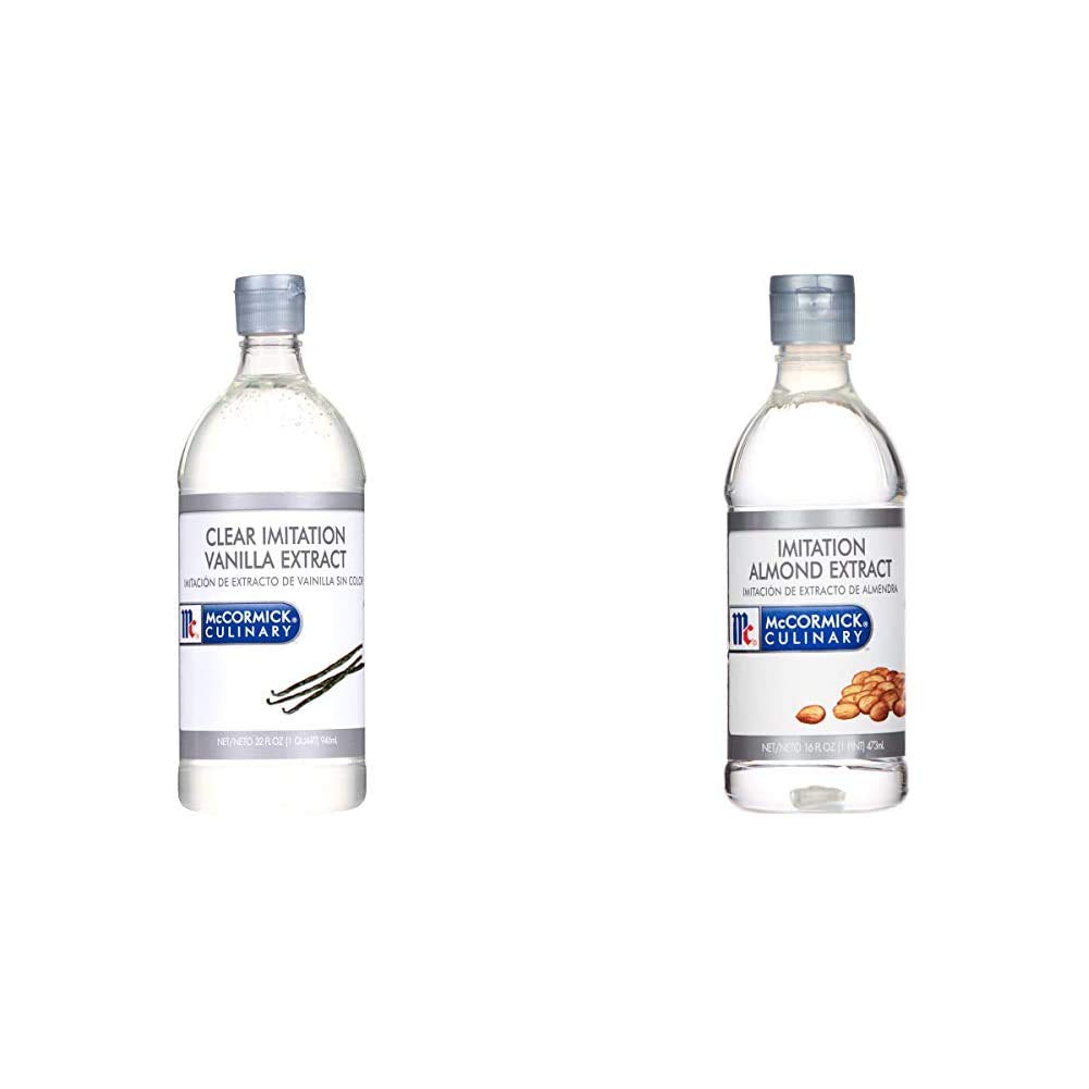 McCormick Culinary Clear Imitation Vanilla Extract, 32 fl oz & Imitation Almond Extract, 16 fl oz
