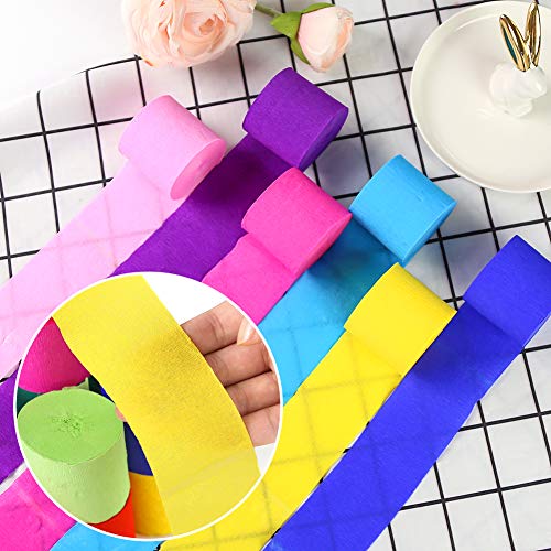 Koogel 36 Pcs Rainbow Streamers,12 Colours Paper Streamers Crepe Paper Streamers Streamer Paper Roll Each Color 147Ft Long for Party Decoration Party Family Gathering Graduation Ceremony Cinco De Mayo