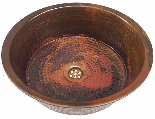 Egypt gift shops Varnish Coated Counter Top Mounting Vessel Fire Patina Natural Copper Bath Pan Sink House Repair