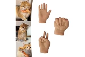 FIONEL Mini Hands for Cats, Tiny Hands for Cats,Crossed Cat Mini Hands,Small Elastic Hands for Cats,Mini Human Hands for Cats,Tiny Folded Hands for Cat Paws, Mini Crossed Cat Hands for Cats