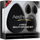 Aesthetica 4 Piece Beauty Sponge Blender Set - Includes Original Beauty Sponge, Body Sponge & Two Mini Beauty Sponges - Latex Free