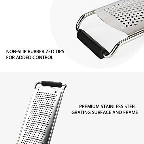 Multi-Function Grips Grater, Bosiwee Sharp Stainless Coarse & Cheese Grater Shreds & Grates Vegetables, Cheeses, Fruits, Other Foods Razor - Thumbnail 3