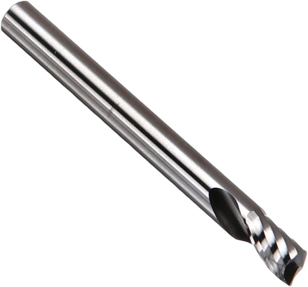 Micro 100 SFA-250-43 Square End Mill - Upcut, 1/4" Cutter Dia, 3/8" LOC, 1 Fl, 1/4" Shank Dia, 2-1/2" OAL, Uncoated