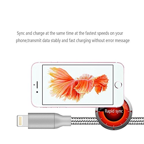 image for Ulimag Lightning Cable 5Pack 3FT 6FT 6FT 10FT 10FT Nylon Braided Certi