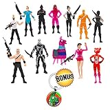 Action Figure Cartoon Anime Fort Set - 12-Pack Fort Night Figurine Toys for Kids and Adults - Keychain Included - Non-Toxic and Highly Durable Plastic - Collectible Toys Ideal for Game Night, Birthday