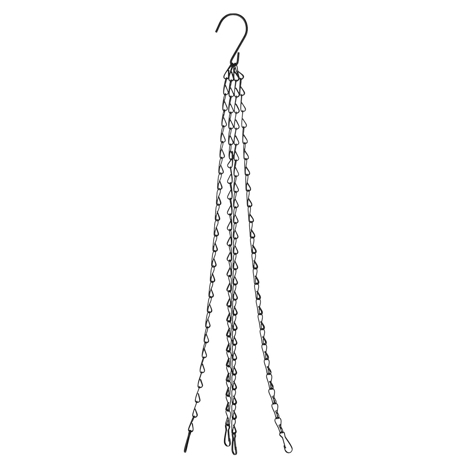 YOKIVE Hanging Chains, 4 Point Holders Adjustable Chains Extension Link with S Hook, Great for Flower Pots, Plant Basket, Lantern (Black, 19.69-Inch)