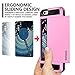 Vofolen Case for iPhone 6 Case iPhone 6S Case Wallet Cover Impact Resistant Protective Shell Shockproof Rubber Bumper Case Anti-Scratches Hard Cover Skin ID Slot Card Slot Holder for iPhone 6 6S Pink