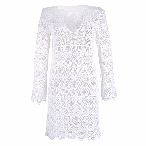 Asskdan Damen Boho Weben Einzigartig Bikini Cover Up Sommerkleid Strandkleid Lang - One Size – Bild 3