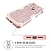 HKW iPhone 7 Case Phone Case Bling Glitter Sparkle Rhinestone Shiny 3 in 1 Armor Defender Shockproof Back Case Protective Cover for iPhone 7 Diamond 4.7 Inch Case -Rose Gold (MA1856)