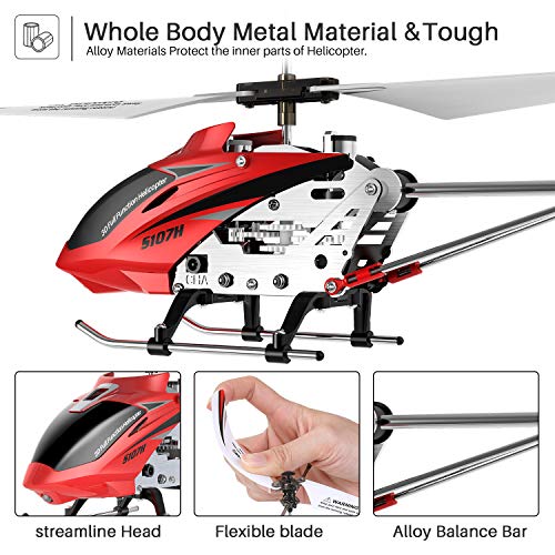 Remote-Control-Helicopter-SYMA-S107H-Aircraft-with-Altitude-Hold-One-Key-take-OffLanding-35-Channel-Gyro-Stabilizer-and-High-Low-Speed-LED-Light-for-Indoor-to-Fly-for-Kids-and-BeginnersRed