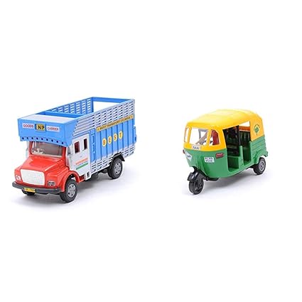 Centy Public Truck - (Color May Vary) & Centy Toys CNG Auto Rickshaw - Color May Vary