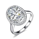 UMODE Jewelry 6 Carat Oval Shaped Stunning Cubic Zirconia CZ Halo Engagement Wedding Ring For Women (9)
