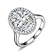UMODE Jewelry 6 Carat Oval Shaped Stunning Cubic Zirconia CZ Halo Engagement Wedding Ring for Women (9)