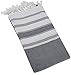 (SET of 6) 100% Turkish Cotton Beach Towel Set, Hammam Peshtemal Blanket, Thin Light Compact Travel Towel for Adults, Oversized Quick Dry Sand Free, Made in Turkey, Prewashed, 71x36