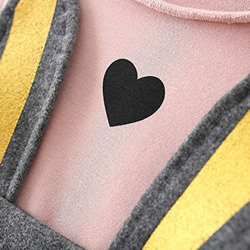 Charberry Infant Baby Girls Long Sleeve Love Print Tops+Bunny Ears Overalls Skirt Outfits - Thumbnail 5