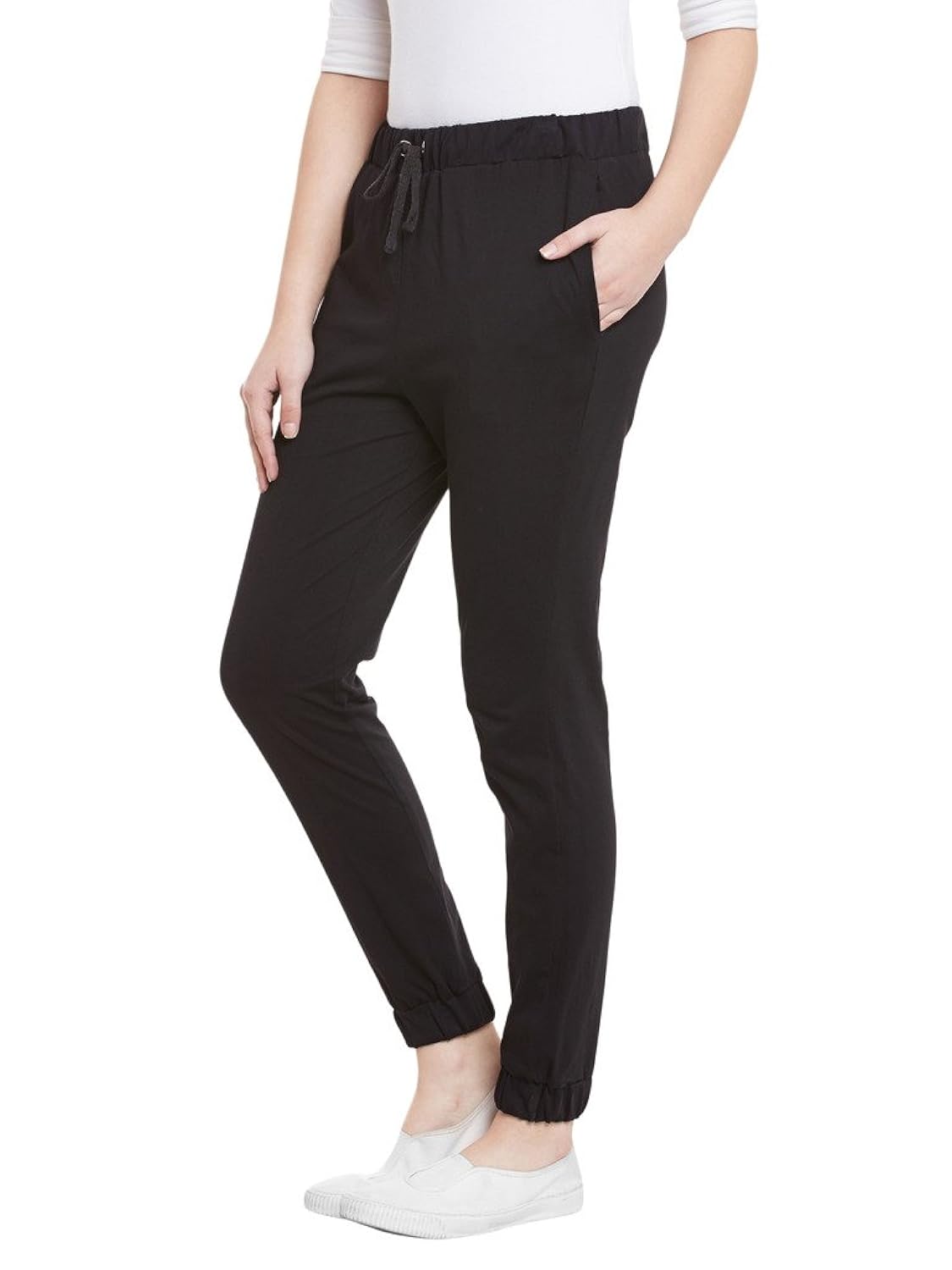 miss chase womens black relaxed fit joggers