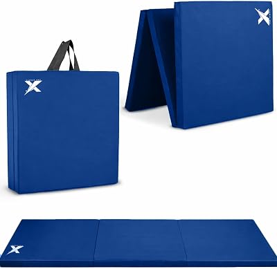 Xn8 Sports Tri-Fold Gymnastics Mat 6cm Thick 6Ft Long Non-Slip PU Leather