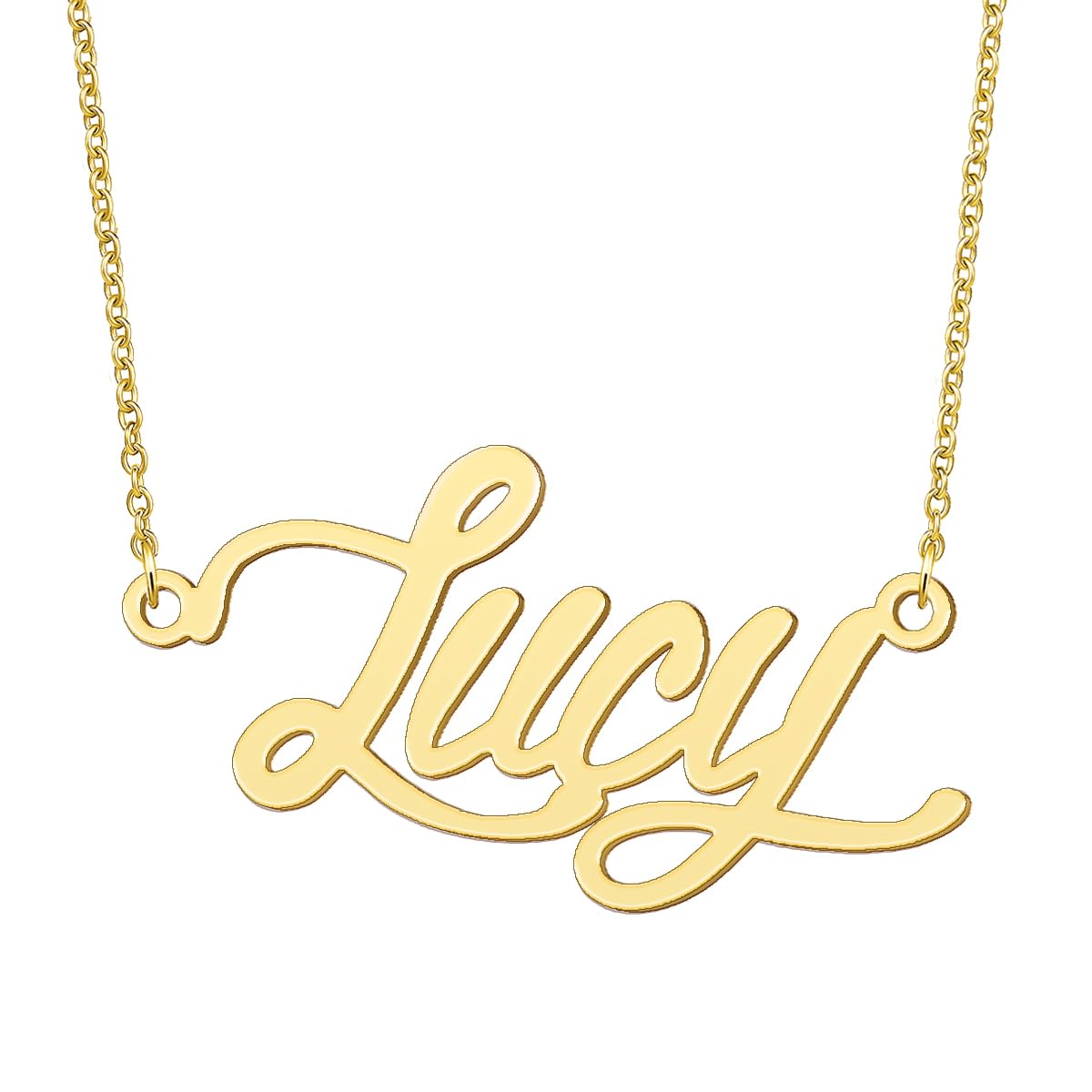 BYBWBL Lucy Name Pendant Necklace 18k Gold Plated