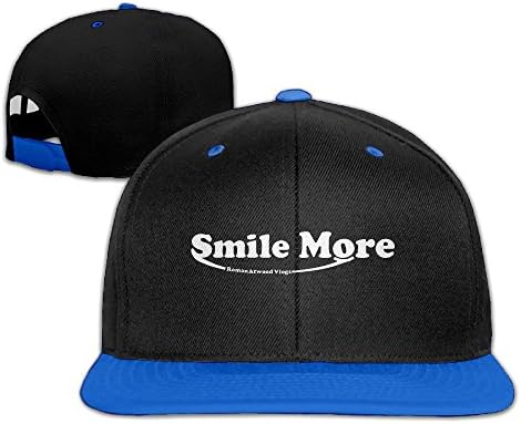 Unisex Smile More Adjustable Hip Hop Flat Brim Baseball Caps, Snapback Hats