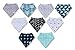 Baby Bandana Drool Bibs, Unisex 9-Pack Gift Set for Drooling + Teething, 100% Organic Cotton - Adjustable Bandana Bibs, Machine Washable, Soft, Absorbent and Hypoallergenic, Boys + Girls, Baby Showers