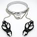 Metal Collar Necklace Nipple Clamps Bondage Adult Game Tetish Flirting Teasing Sex Toys for Men Bdsm