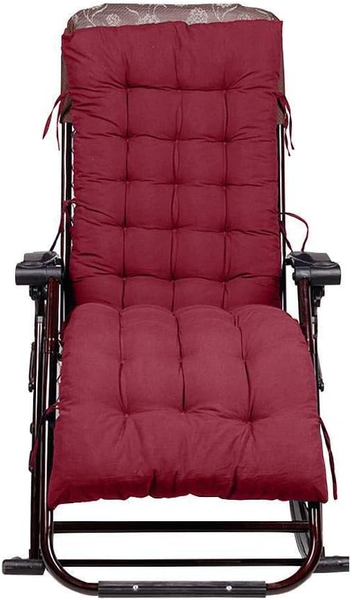 Lounge Chair Cushions, PEP Thickened Patio Indoor/Outdoor 61-Inch Overstuffed Recliner Portable Durable Sun Lounger Mattress (61inch * 19inch * 3 inch, Wine Red)