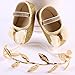 Voberry Newborn Baby Toddlers Girls Bling Soft Soled Anti-Slip Crib Shoes with Free Hairband (0~6Month, Gold )