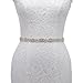 Remedios Beaded Wedding Belt Pearl Bridal Belt Sash Rhinestone Women Dress Accessories, White