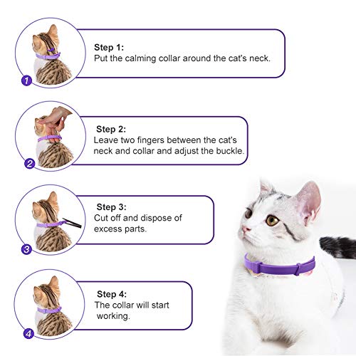 TOULIFLY Calming Collar For Cats,Cat Calming Collar,Cat Pheromones Calming Collar,Adjustable And