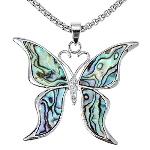 Angel jewelry women s abalone shell butterfly necklace …