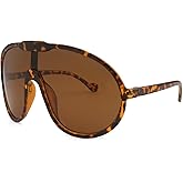 Dollger Oversized One Piece Sunglasses For Women Fashion Men Wrap Around UV400 Shield Goggles