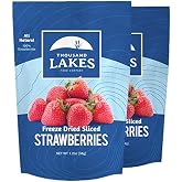 Freeze Dried Sliced Strawberries 2-Pack (2.4 oz total) Thousand Lakes | 100% Strawberries, Premium Quality, Crunchy, Naturally Sweet, No Sugar Added, Excellent Source of Fiber &amp; Vitamin C, Kosher