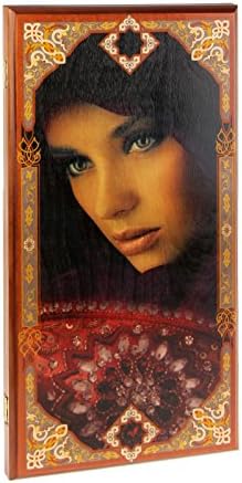 24" Wood Backgammon and Checkers Game Set "Beautiful Woman"
