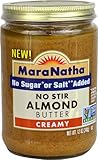 MaraNatha Creamy No Stir Almond Butter - No Sugar Added No Salt Added 12 oz.