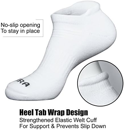 LITERRA Mens 6 Pack Running No Show Socks Cushion Athletic Low Cut Sports Tab Sock