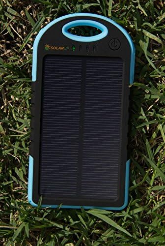 Solar Charger SunLite (Blue) Portable. 5000mAh Water/ Shock/ Dust Resistant Power Bank. Fits most USB devices, Ipods, Ipads, Samsungs, most Smart phones, Gopro, GPS, MP3, MP4