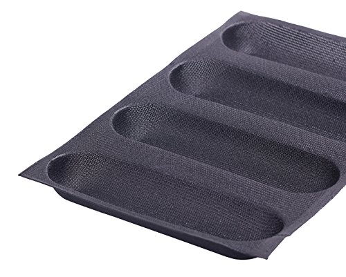 Dltsli Silicone Non Stick Perforated French Bread Baguette Pans Baking Liners Mat Bread Mould 4 Molds