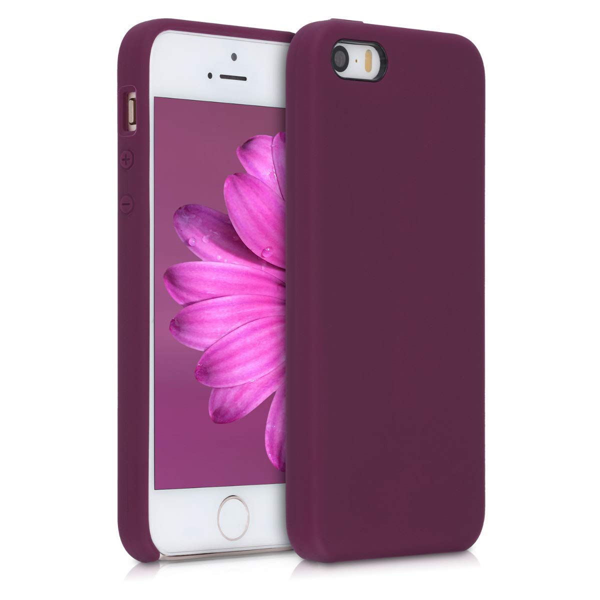 kwmobile Case Compatible with Apple iPhone SE (2016) / iPhone 5S - TPU Silicone Phone Cover with Soft Finish - Bordeaux Violet