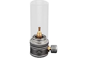 Gas Lantern, Portable Metal Gas Lantern Camping with Heat-Resistant Glass, Gas Lamp with Adjustable Valve, Propane Lantern, G