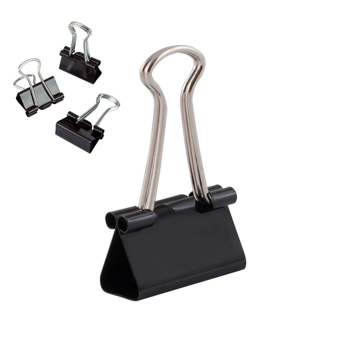 D.RECT Foldback Clips Multi-Purpose Paper Clips Binder Clip Office Clip 25 mm Pack of 12 x 12 Packaging