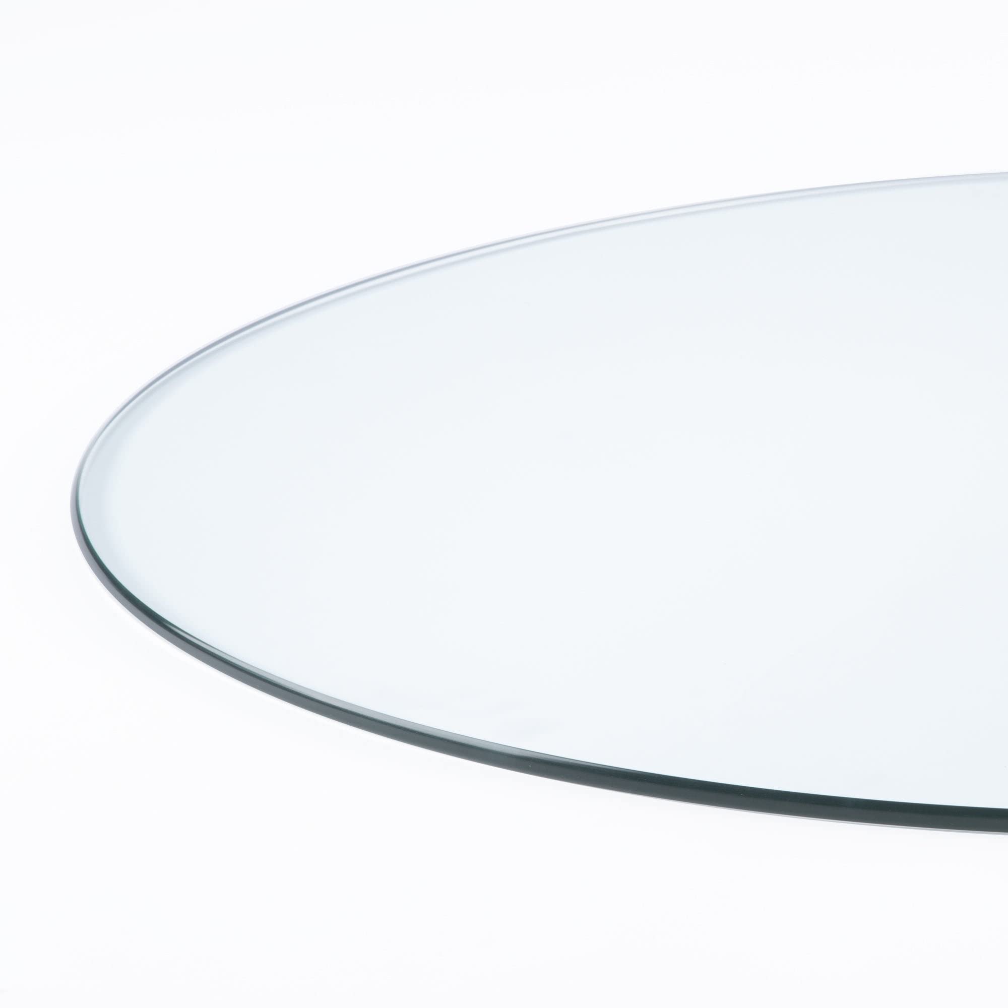 Photo 1 of Spancraft 48" Inch Round 3/8" Thick Clear Glass Table Top with Pencil Edge Edge and Tempered Glass, Replacement Glass Table Top, Great for Dining Tables, end Tables, and Outdoor Patio Table Tops or