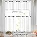 Kitchen Tier Curtains 24 inch White Tier Curtains for Bathroom Striped Cafe Curtains Sheer Small Curtains Grommet Top, 2 Panels