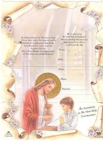 10 Tri-fold First Communion Invitations with Envelopes - Boy Cards – January 1, 2012