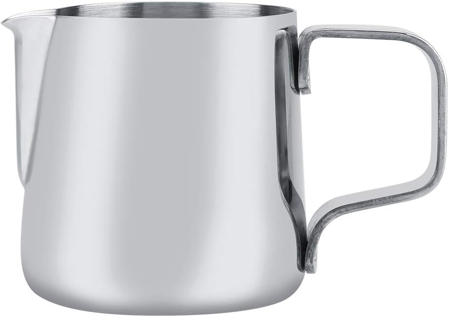Nannday Milk Frothing Cup, Stainless Steel Wide Handle Coffee Pitcher Jug for Latte Art Espresso (200ml)