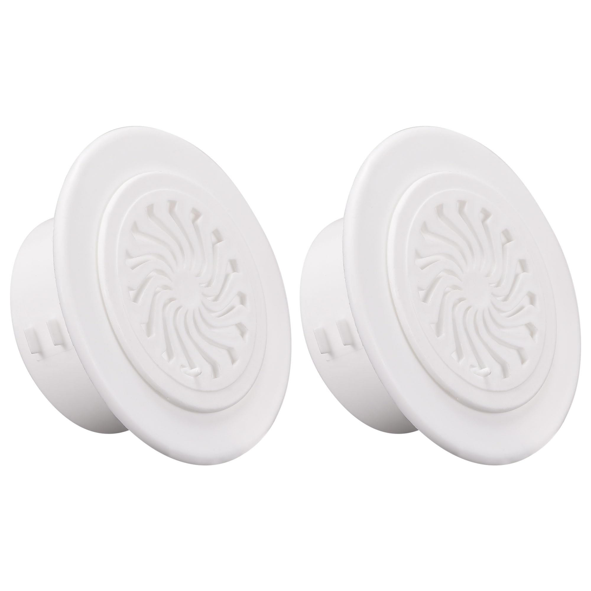sourcing map Round Vent Cover, ABS Plastic Adjustable Air Vent Cover White for 2.4" - 2.8" Diameter Hole 2pcs
