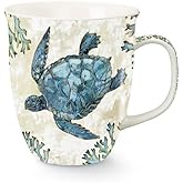 Cape Shore Harbor Coffee Tea Mug Cup, Playa Sea Turtles Gifts for Birthday Christmas, 15 Oz